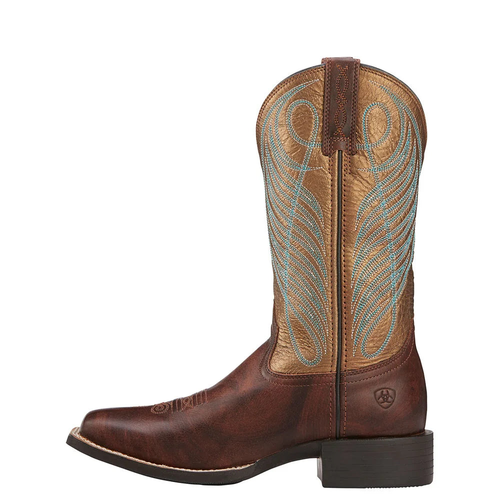 Womens Round Up Wide Square Toe Boots - 10016317