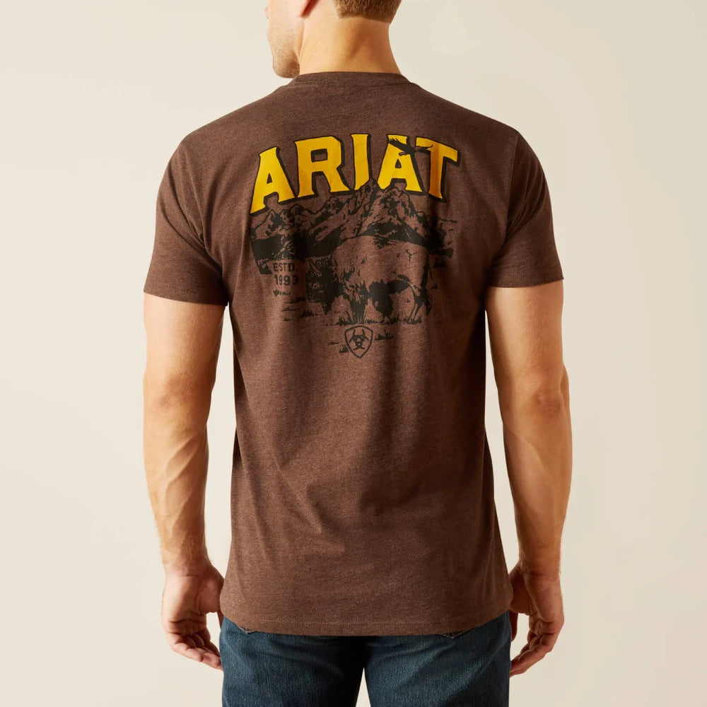 Mens Bison Sketch Shield T-Shirt - 10051750