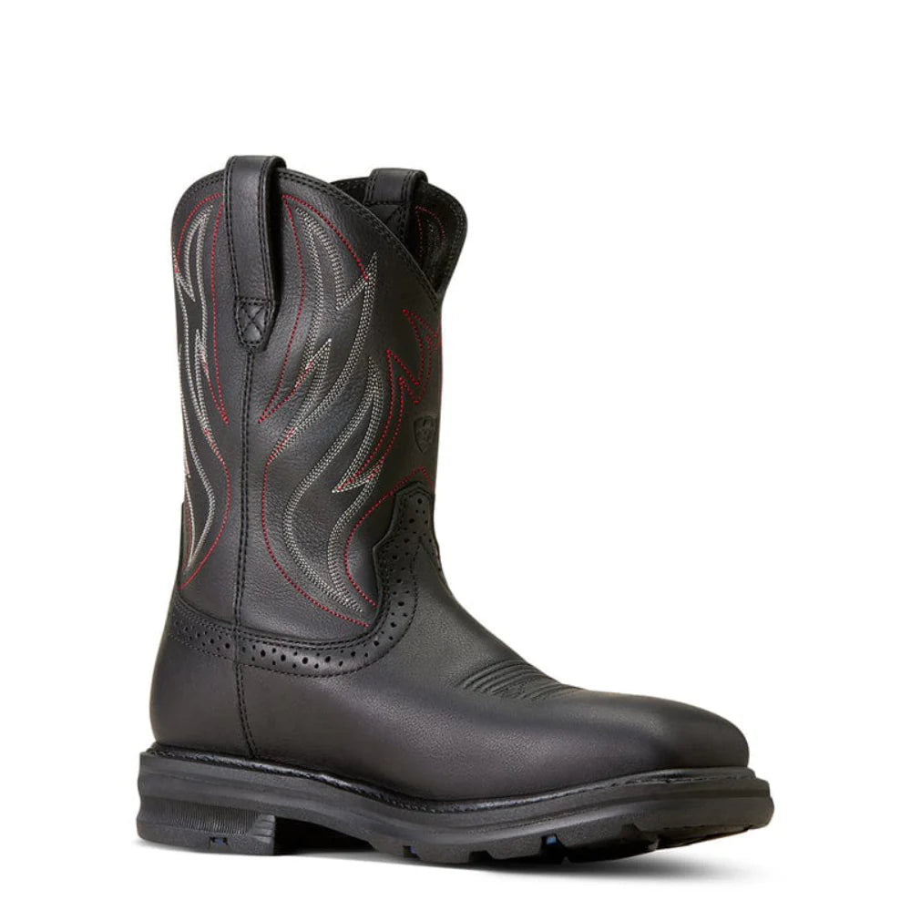 Mens Sierra Shock Shield Black Steel Toe Work Boots - 10046929