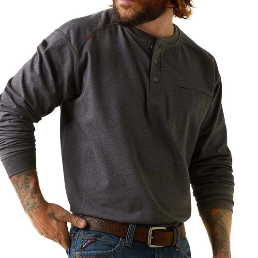 Mens FR Air Refinery Row Henley Work T-Shirt - 10043775