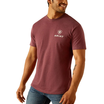 Mens Quadrant Burgundy T-Shirt - 10051451