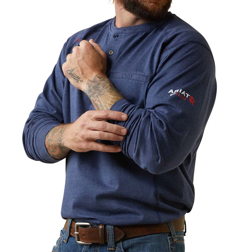 Mens FR Air Refinery Row Henley Work T-Shirt - 10043776