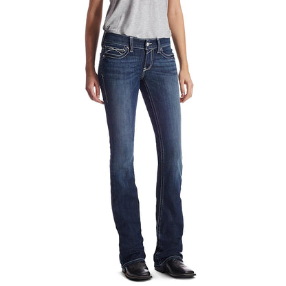 Womens R.E.A.L Low Rise Rosy Whipstitch Boot Cut Jeans - 10018351