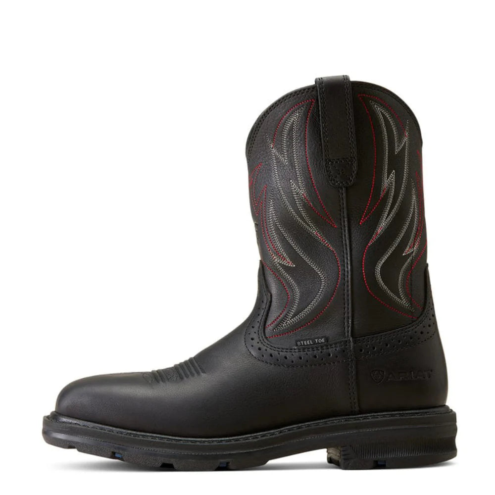 Mens Sierra Shock Shield Black Steel Toe Work Boots - 10046929