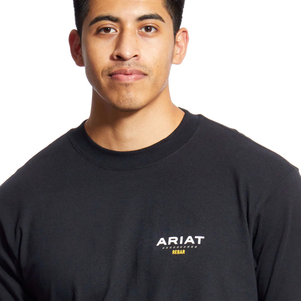 Mens Rebar Cotton Strong Black Logo Work T-Shirt - 10025405