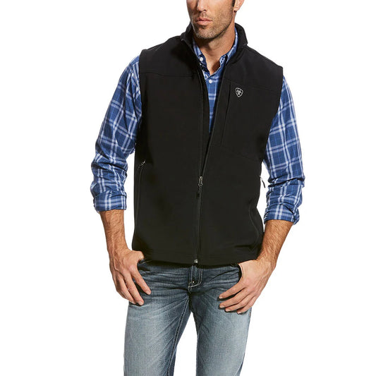 Mens Vernon Black Softshell Logo Vest - 10023335