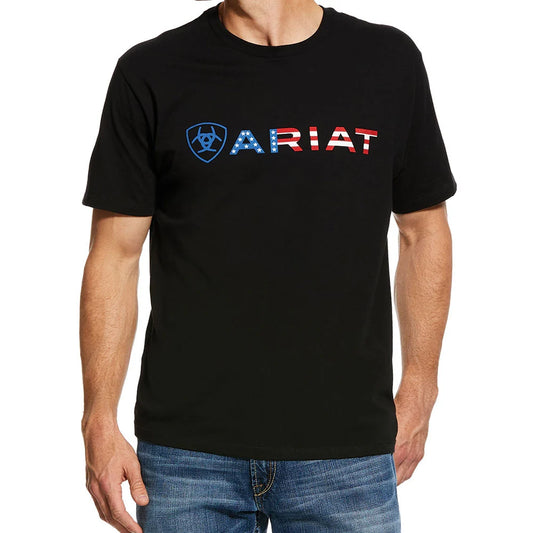 Mens Black American Flag T-Shirt - 10031731