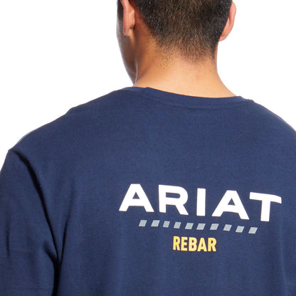 Mens Rebar Cotton Strong Navy Logo Work T-Shirt - 10025410