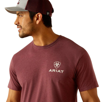 Mens Quadrant Burgundy T-Shirt - 10051451