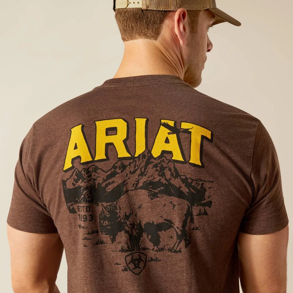 Mens Bison Sketch Shield T-Shirt - 10051750