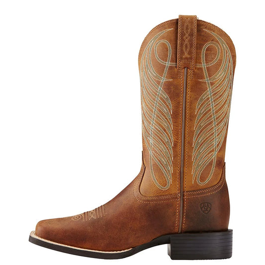 Womens Round Up Wide Square Toe Boots - 10018528