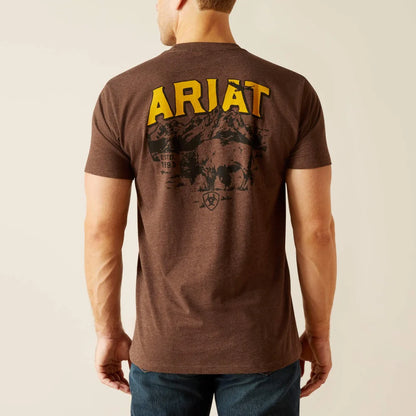 Mens Bison Sketch Shield T-Shirt - 10051750