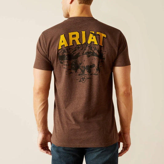 Mens Bison Sketch Shield T-Shirt - 10051750