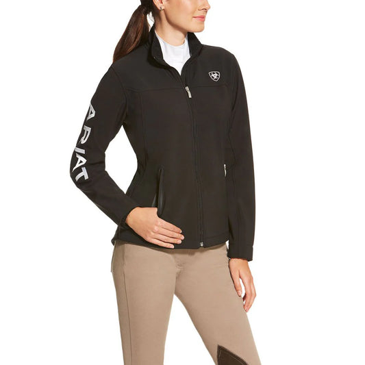 Womens Team Softshell Full-Zip Black Jacket - 10019206