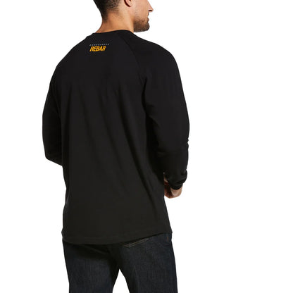 Mens Rebar Black Cotton Strong Block Work T-Shirt - 10032848