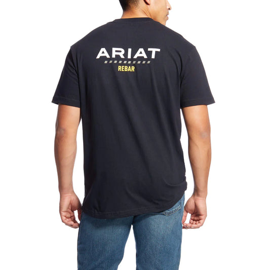 Mens Rebar Cotton Strong Black Logo Work T-Shirt - 10025405