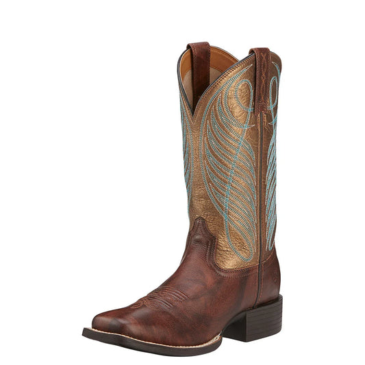 Womens Round Up Wide Square Toe Boots - 10016317