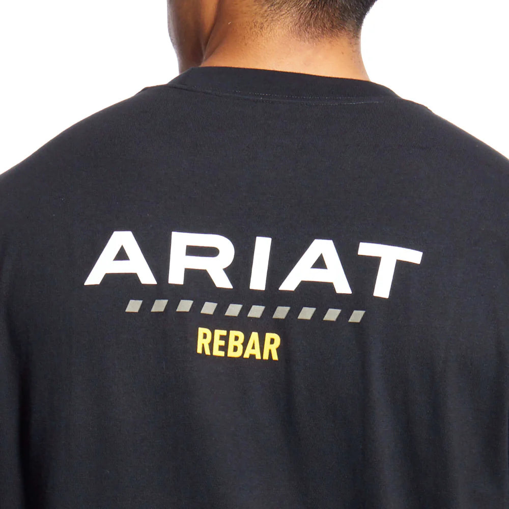 Mens Rebar Cotton Strong Black Logo Work T-Shirt - 10025405