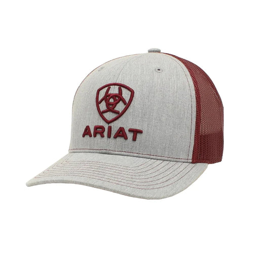 Mens Grey and Burgundy Logo Cap - A300012009
