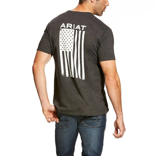 Mens Charcoal Grey Logo Flag T-Shirt - 10025209