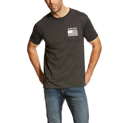 Mens Charcoal Grey Logo Flag T-Shirt - 10025209